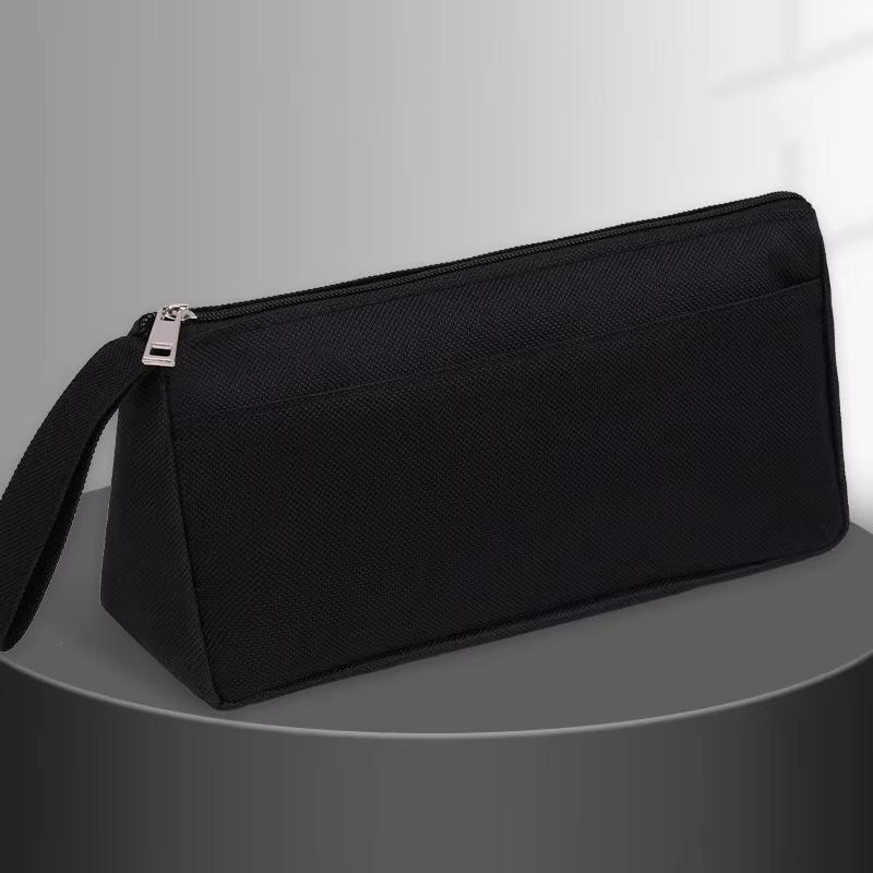 Black Oxford Fabric Pencil Case Large Capacity For Minimalist Student Stationery Storage Creative Stationery Storage Bag