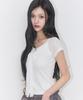 ILLIGO Lace Ribbon Color Block T-Shirt White