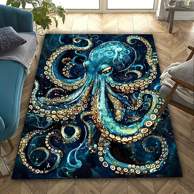 Colored Octopus Printed Carpet Living Room Bedroom Sofa Mat Office Large Area Decorative Rug Modern Decorative Rug Fast Delivery