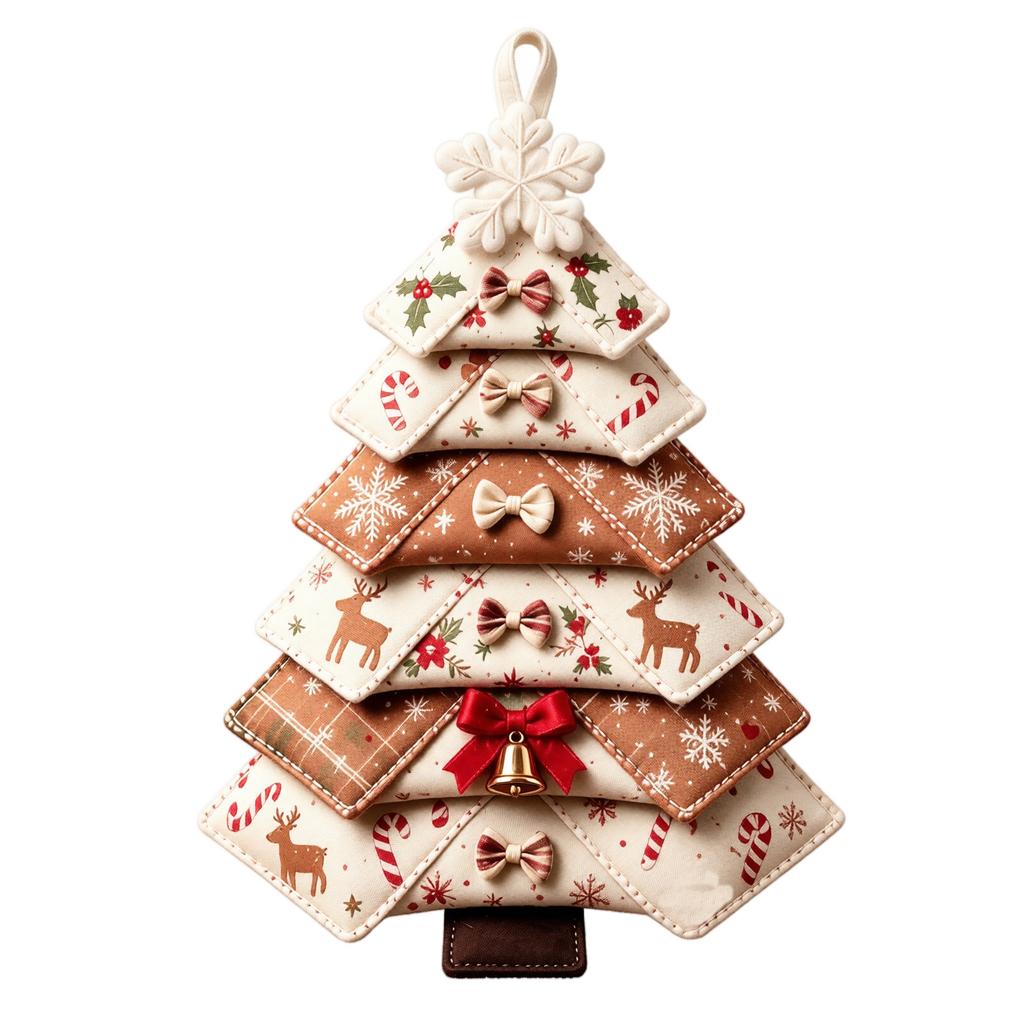 Christmas Tree Patchwork Quilting Kit - DIY Sewing Fabric Material Set for Holiday Decor