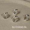 Su Chuang S925 Sterling Silver Irregular C-Shaped Open Ring for Women - Korean Design, Versatile and Unique.