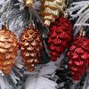 2Pieces Shimmering Pinecone Holiday Decorations Not Traditional Design Christmas Hanging Ornaments