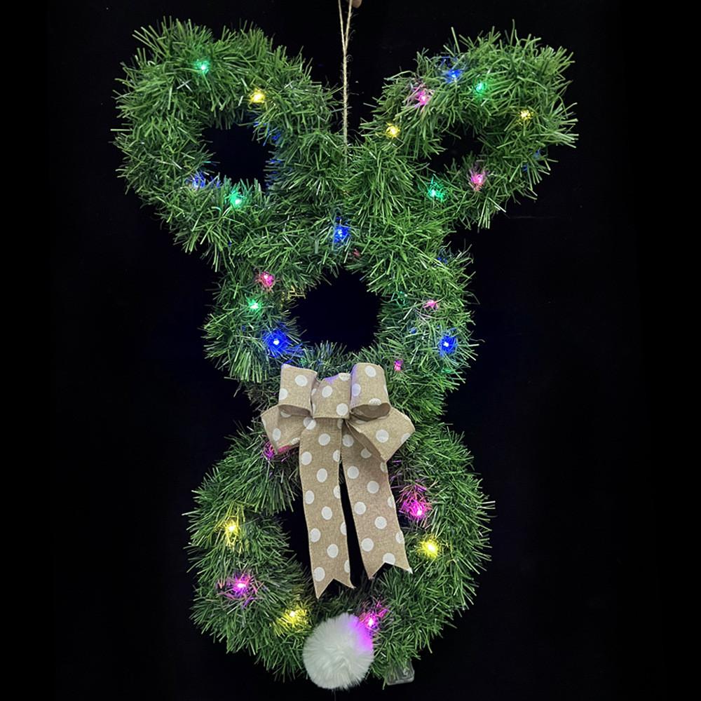Bunny Adorable Easter Bow Decorative Wreath For Charming Celebrations Holiday