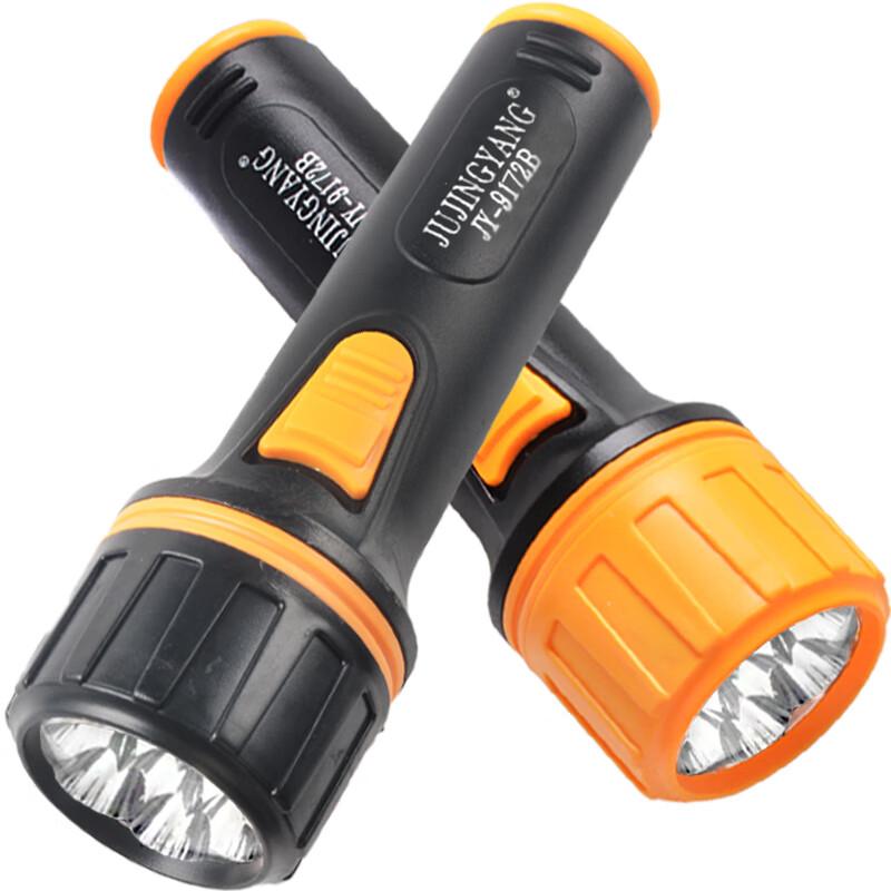 Jujingyang 7LED Vintage Flashlight High Brightness Energy-Saving Portable Emergency Outdoor Lighting with Size D Battery