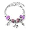 Vintage Handmade Alloy Large Hole Glass Bead Elephant Tree of Life Design Transparent Bracelet Multiple Styles Available