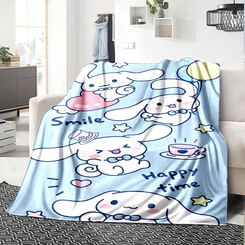 1pc Lucky Rabbit Blanket Lightweight Flannel Throw for Sofa Bed Travel Camping Livingroom Office Couch Chair
