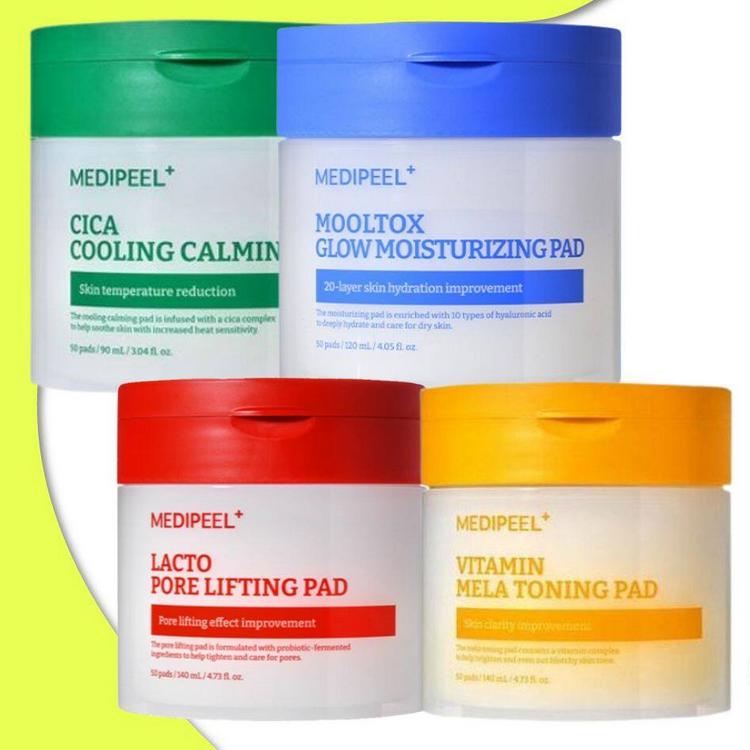 MEDI-PEEL Toner Pad 2.0 (4 Types) Mooltox Glow Moisturizing / Vitamin Mela Toning / Lacto Pore Lifting / Moisturizing, Korean Cosmetics, Kbeauty