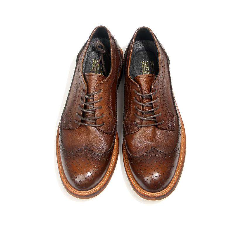 55-1 Brock Men'S Shoes British Leather Shoes First Layer Cowhide Retro Hand-Polished Old Leather Shoes