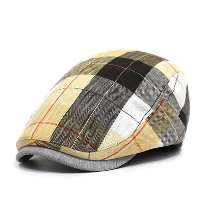 New Plaid Beret Thin Section Ladies Retro Hat Men's Forward Hat Summer England Leisure Cap