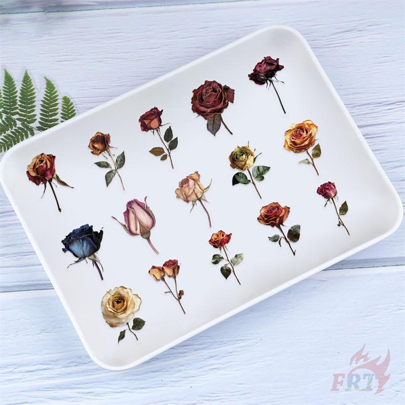 50Pcs/Set Romantic Dried Rose Series 01 PET Stickers Waterproof DIY Fashion Doodle Decals Stickers