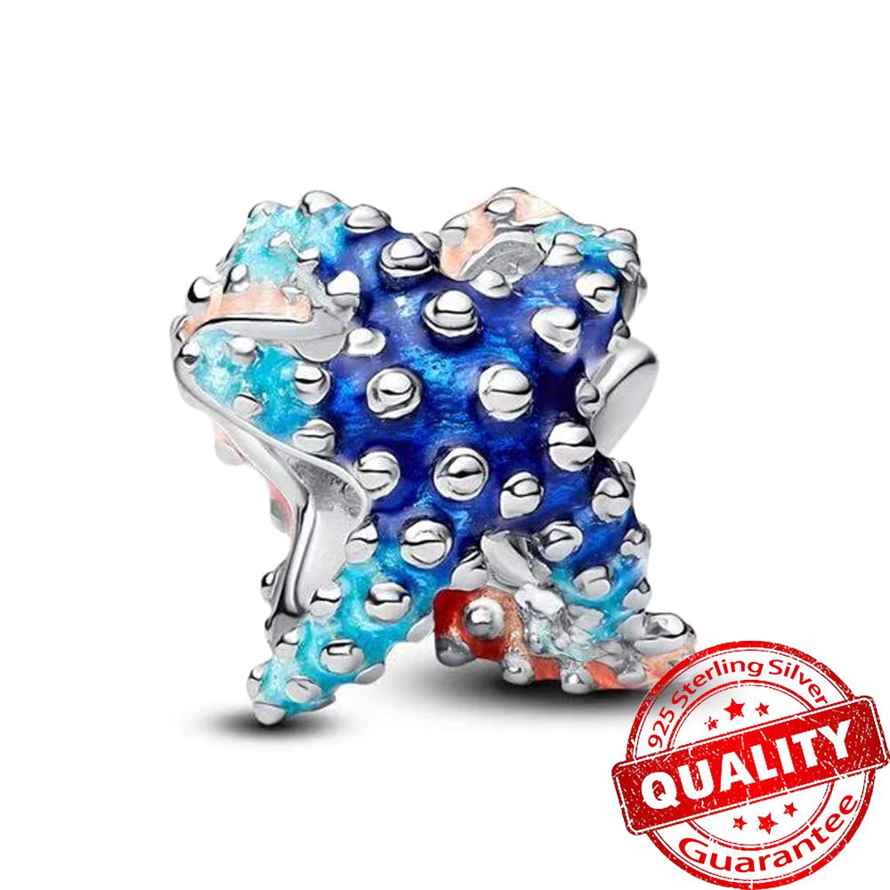 Sparkling Copper Crab Colourful Starfish Shell Conch Dangle Charm Fit Original Bracelet Diy Jewelry Accessories