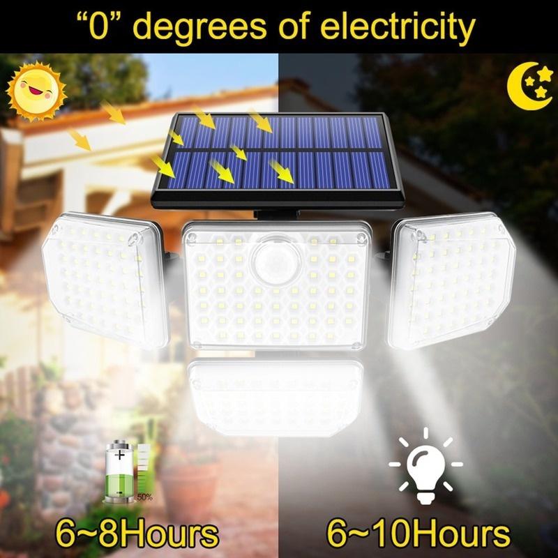 182/50 LED Wall Lamp with Adjustable 4 Heads Security Flood Light Remote Control Lighting IP65 Waterproof with 3 Working Modes