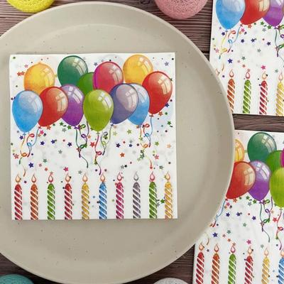 20 teile/paket 33*33 cm 2-lagig Einweg Party Serviette Geburtstag Muster