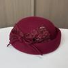 French 100% Wool Beret For Women Winter Fashion Lace Bow Fedora Church Hat Wedding Ladies Felt Caps Pillbox Hat Chapeau