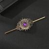 Carved Flower Hair Stick with Crystal Filigree Buyao for Women Girl Buyao for Traditional Headpieces Hair Jewelry