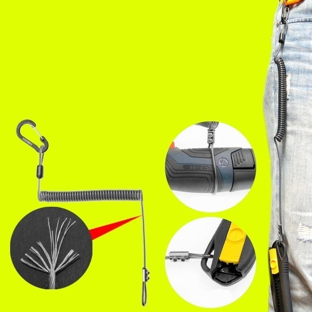 Tool Lanyard Leash Retractable Practical High Strength Fall with Carabiner for Altitude