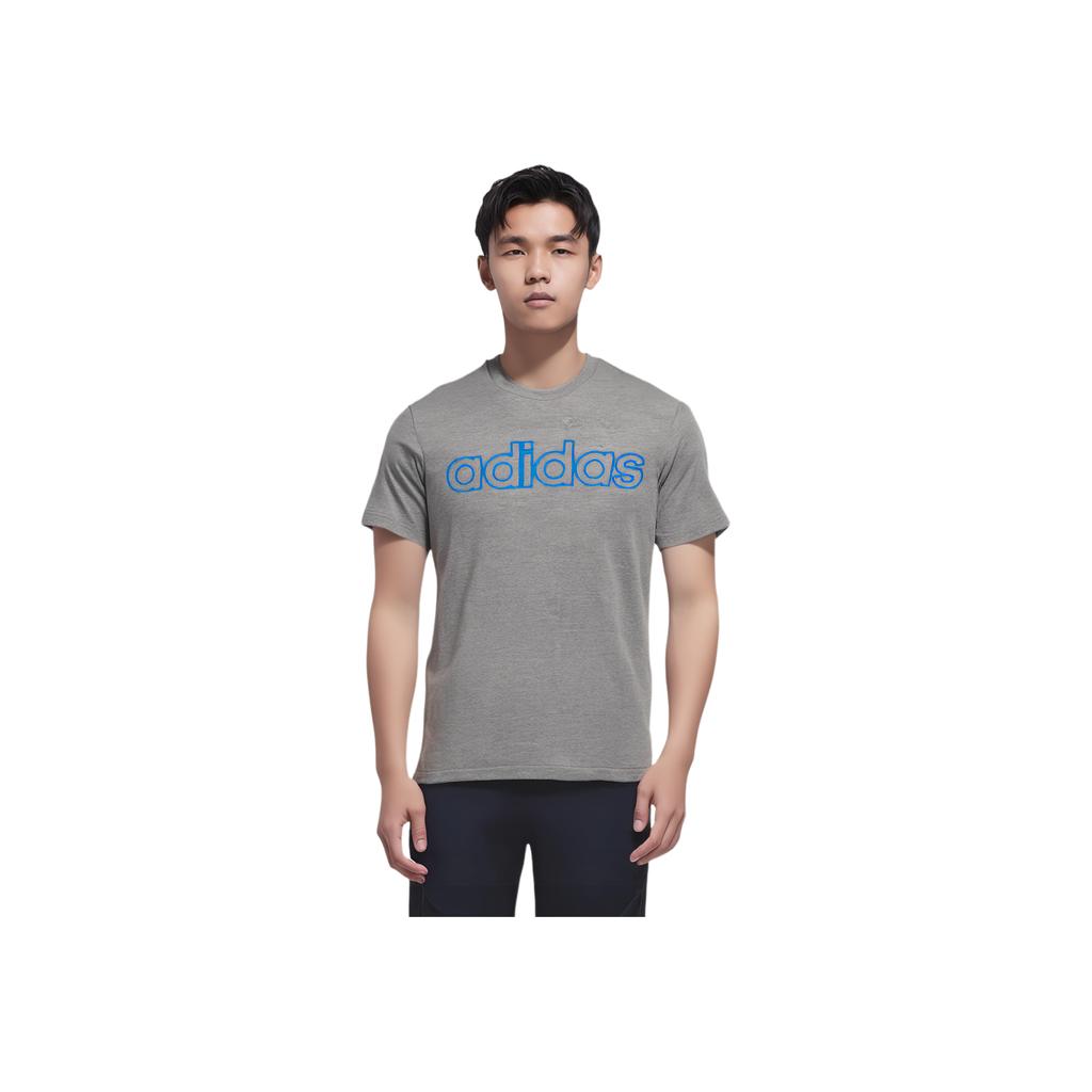 adidas E Com Tee Comfortable Versatile Soft Skin-Friendly Short Sleeve T-Shirt Men Tops Gray DQ3116