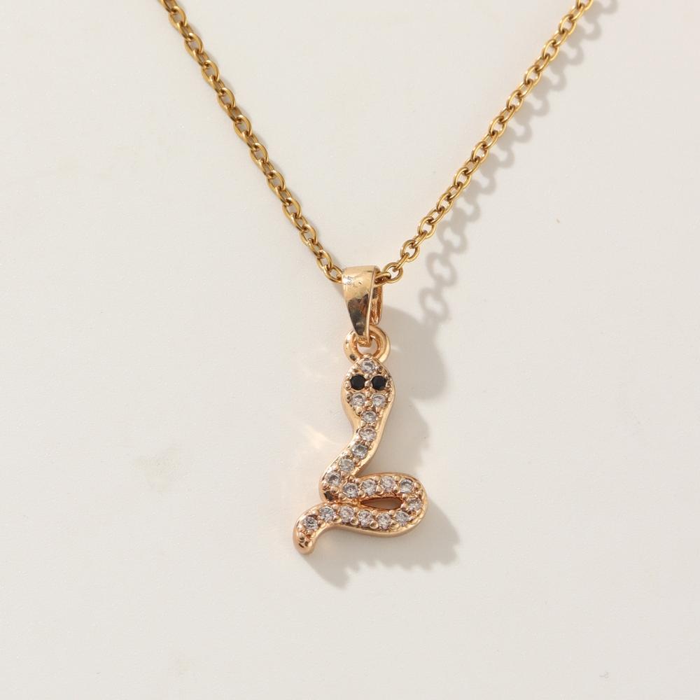 Small Snake Shape Pendant Necklace for Women 2025 New Fashion Golden Stainless Steel Chain Wedding Party Jewelry Accessories