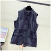 Vintage Denim Vest Women Spring Autumn Sleeveless Jacket Ladies Temperament Loose Korean Elegant Waistcoat