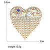 SKEDS New Arrival Women Luxury Full Crystal Tassel Heart Brooches Pins Shiny Boutique Suit Badges Buckles For Lady Free Shipping