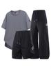 Quick-Dry Ice Silk Men's Plus Size Sportswear Set - Summer Thin, Versatile Three-Piece for Fitness & Basketball.