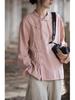 Spring Style Women's Ramie Cotton Long Sleeve Top with Handmade Frog Buttons