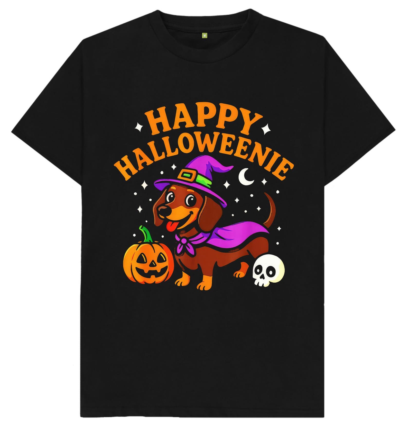 Happy Halloweenie Puppy Dog Horror Pumpkin Skull T shirt L
