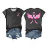 Women's Breast Ribbon Printed Casual Short Sleeve