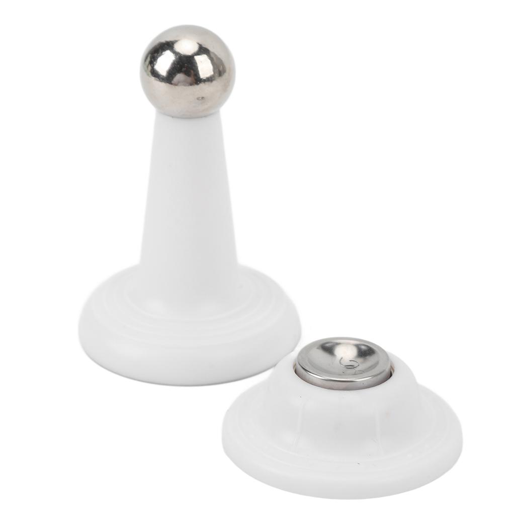 1 Pair RV Door Holder Silent Stainless Steel Magnetic Baggage Door Catch for Motorhome Travel Trailers Camper White