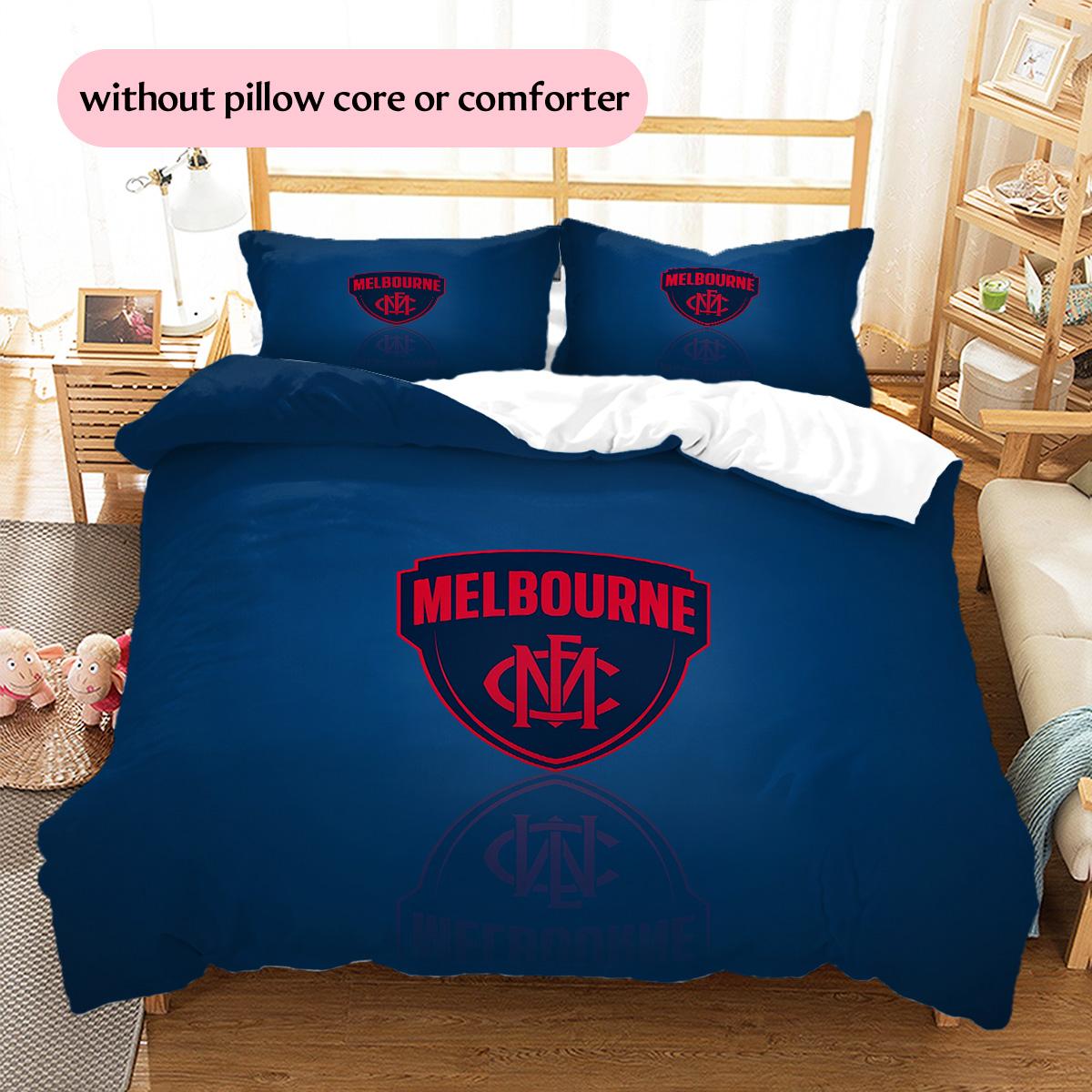

Melbourne Football Club Pattern Bedding Quilt Set Home Decoration Gift (1 * duvet cover + 2 * pillowcase without core) 135x200cm
