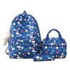 Women's Backpack Three-Piece Set Rainbow Print Student Schoolbag Large Capacity Backpack