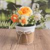 Knitting Crochet Rose Flowers Potted Plants, Mini Cute Home Desktop Decorations and Gifts for Friends, Classmates, Teacher - Christmas, Birthday Gift