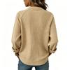 Damen Mode Strick Oberteil mit langen Ärmeln und Taschen, Lockerer Raglan Herbst Winter Hemd