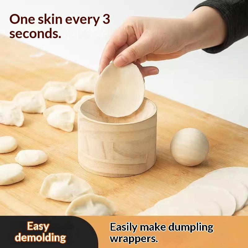 Strumento in Legno per Fare la Pelle dei Ravioli Strumento per Pasticceria Forma Rotonda Stampo per Fare la Pelle dei Ravioli Strumento Riutilizzabile Fai da Te per Premere l'Impasto