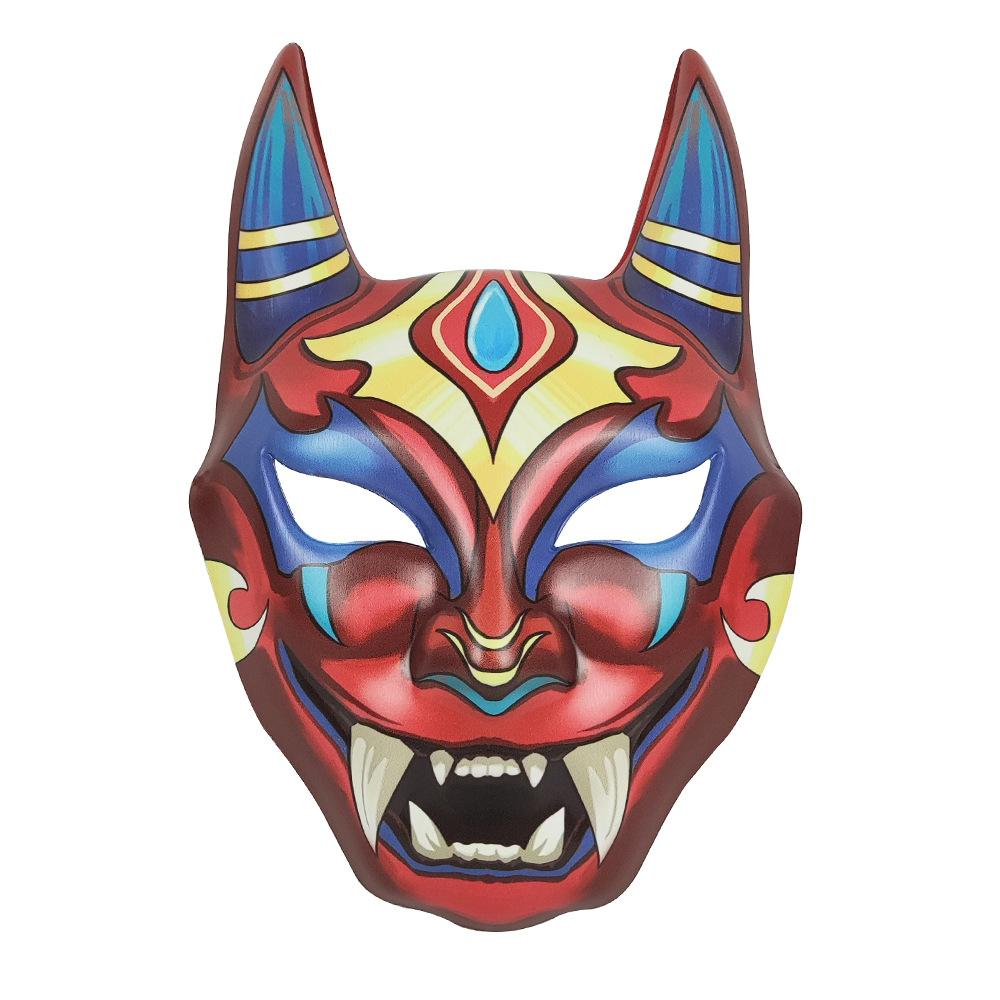 

Хэллоуин Карнавальный мяч для макияжа Genshin Impact Manman Кожаная маска с принтом японского дьявола Праджня