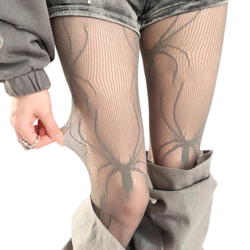 Women's Fishnet Pantyhose Stockings Spiderweb Patterned Tights Socks Halloween Fancy Dress Costume Accessories Hosiery