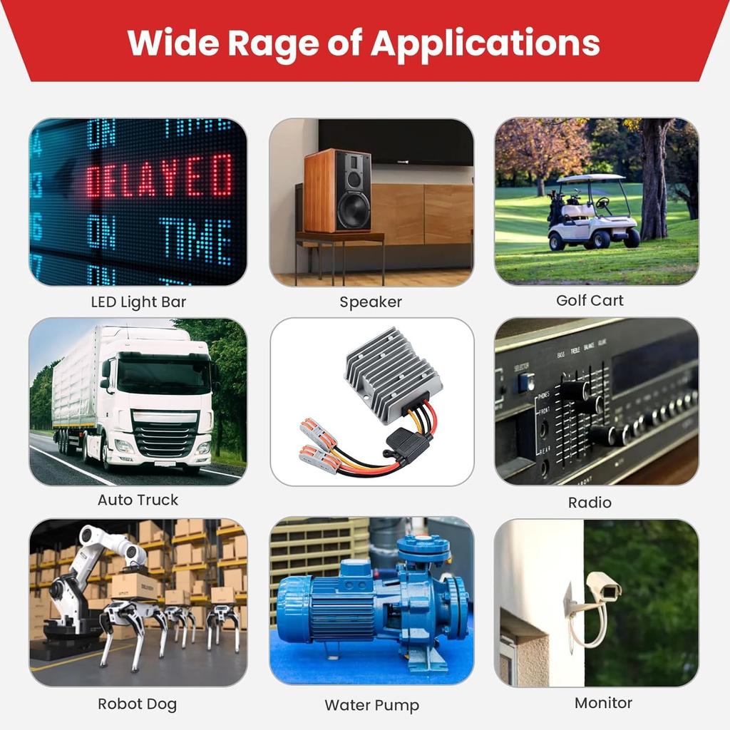 Conversor dcdc YABOANG 30-60V para 24V, conversor de tensão fundido 24V10A transformador de potência 240W MAX,