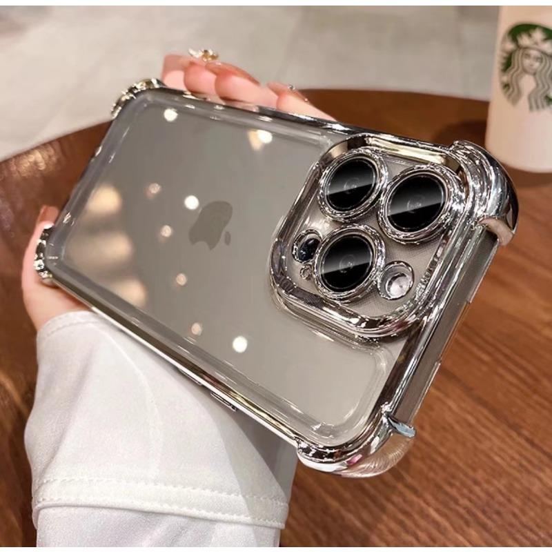 Applicable To IPhone17 Electroplated High Breathable Bag Four Corner Anti Fall Mobile Phone Case Apple 16 Comes with Lens Film Protection Case