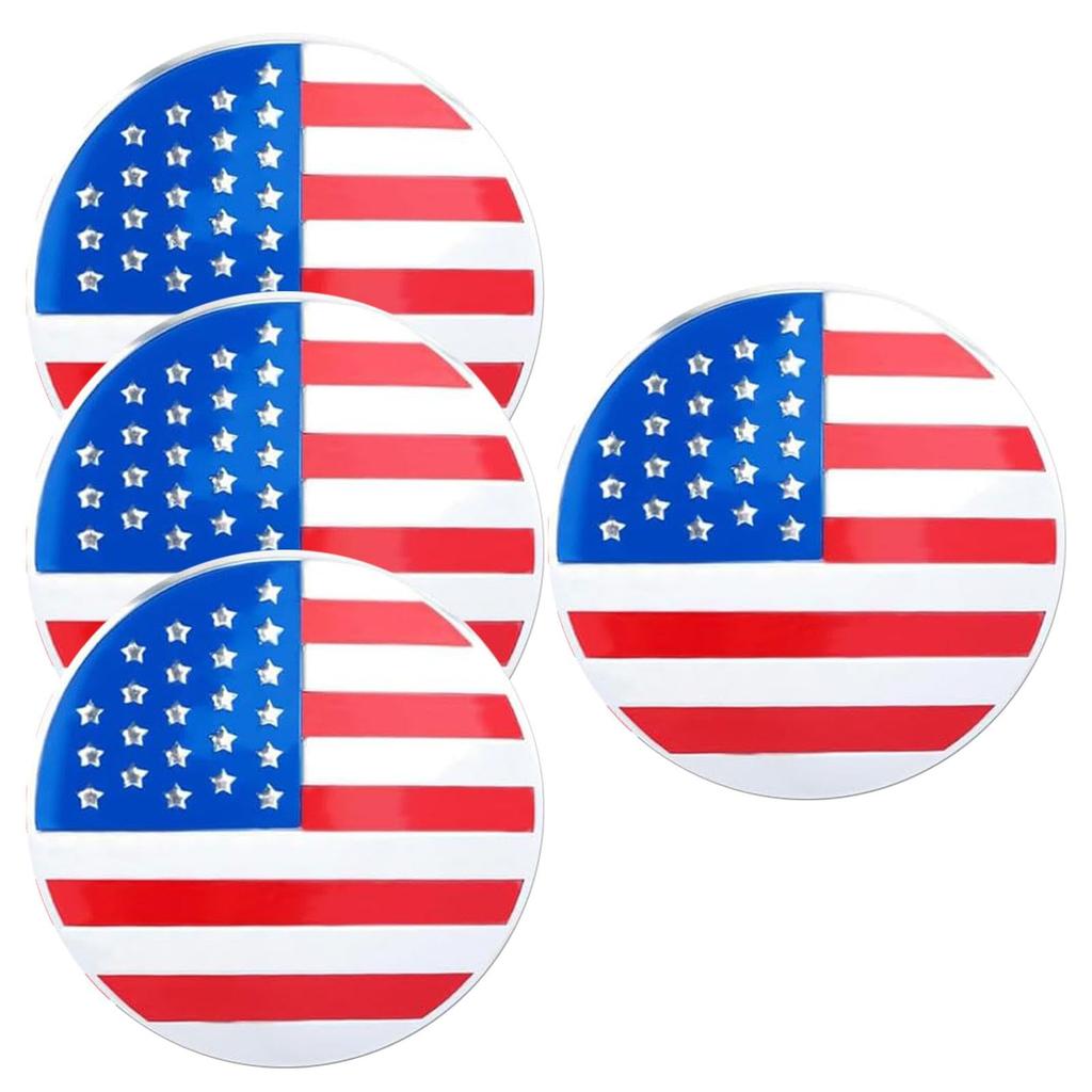 Car Rim Center Cover Decoration, Flag Wheel Center Cover - 4 Pcs Vista Car