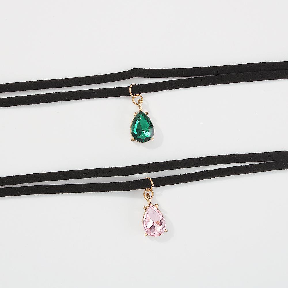 Tooxika Glass Diamond Temperament Double Layer Collarbone Chain Retro Short Personalised Necklace