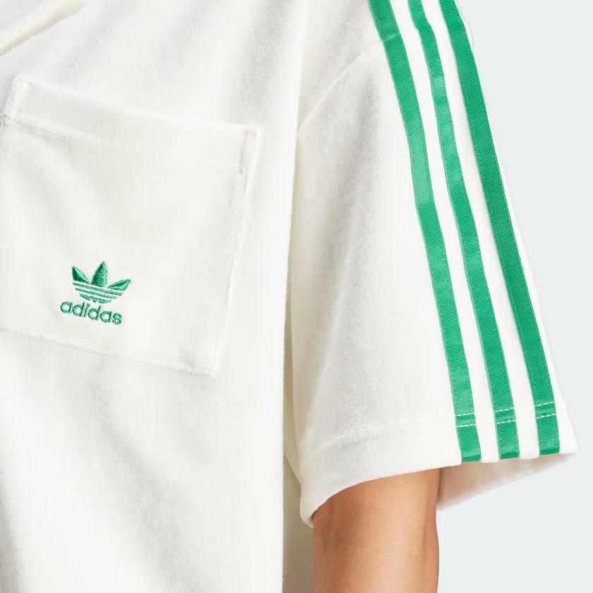 adidas Originals Logo Streifen Lässiges Kurzarmhemd Damen Tops Aprikose JH0614