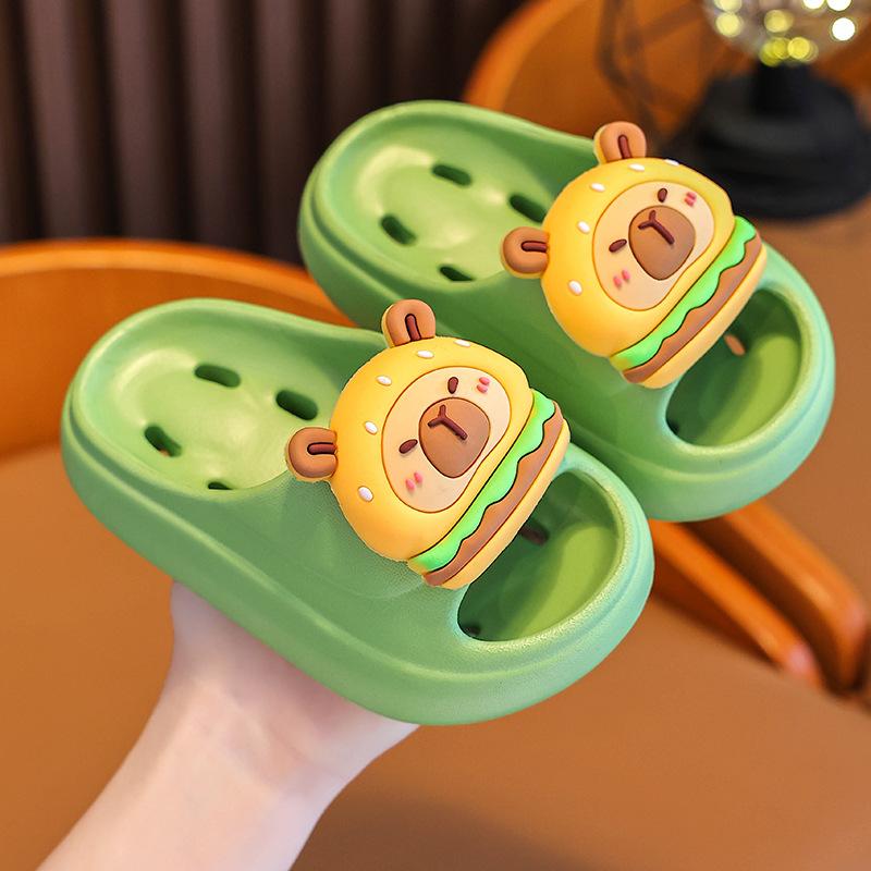 Kapibara Summer Children's Water-Draining Sandals Non-Slip Parent-Child Boys and Girls Bathroom Shower Breathable Kids Sandals