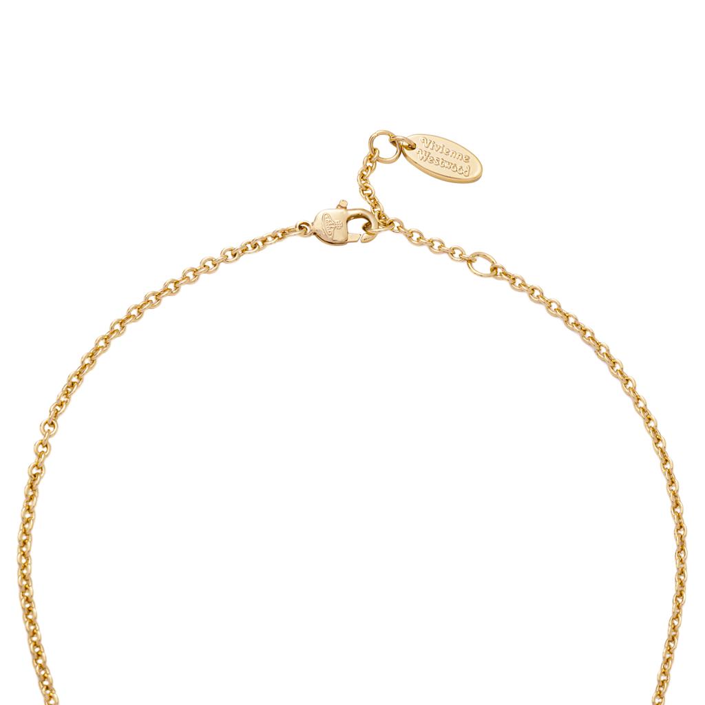 VIVIENNE WESTWOOD Mayfair Studded Flat Saturn Brass Necklace Women Necklace Gold 63020052R115MYR115