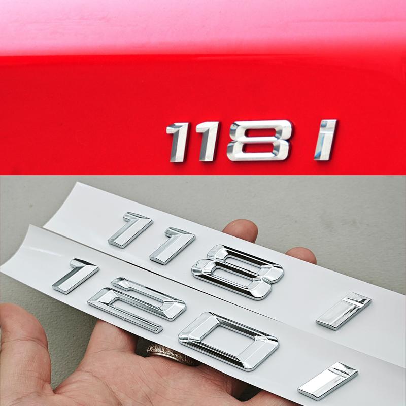 3D ABS Chrome Car Letters Logo 118i 120i 125i Rear Trunk Badge Emblem Sticker For BMW 118i 120i 125i Tail Marking Accessories CB4
