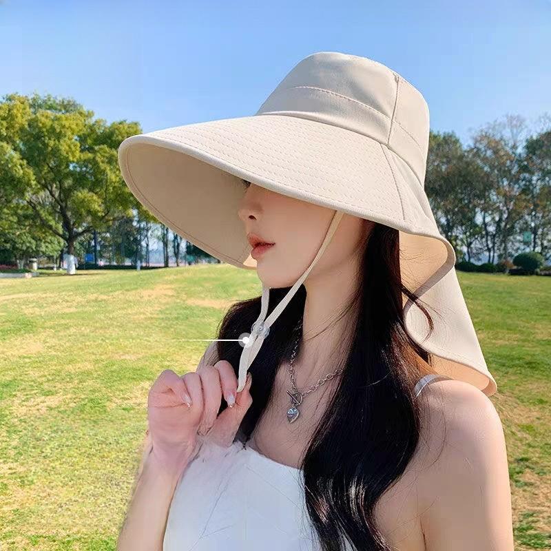 Sun Protection Wide Brim Hat For Women With Breathable Cotton Fabric For Outdoor Hiking Sunshade