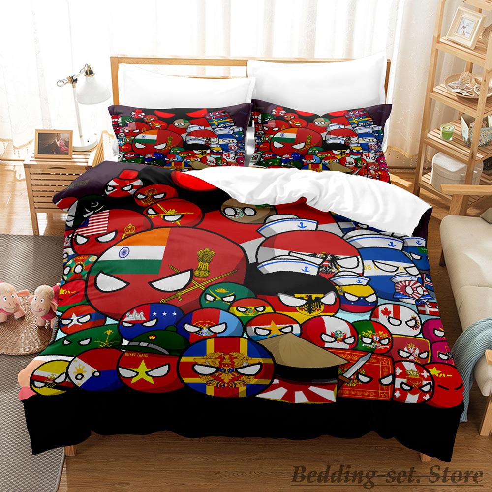 Neues Countryball Polandballs Bettwäsche-Set Einzelbett Twin Full Queen King Size Bettset Aldult Kinderzimmer Bettbezug-Sets Anime
