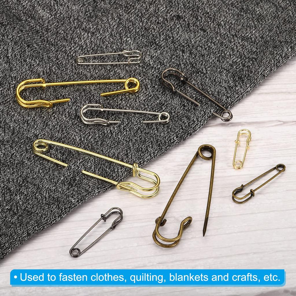 Uxcell Safety Pins 50mm Large Metal Sewing Pins for Blanket Skirt Crafts Brooch Making Gold Tone 20 Pieces