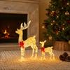 Prismatic Reindeer Figures for Christmas Acrylic Light, 2D Glowing Ornament with LED String Light-up Holiday Decorations Home Garden, Festive