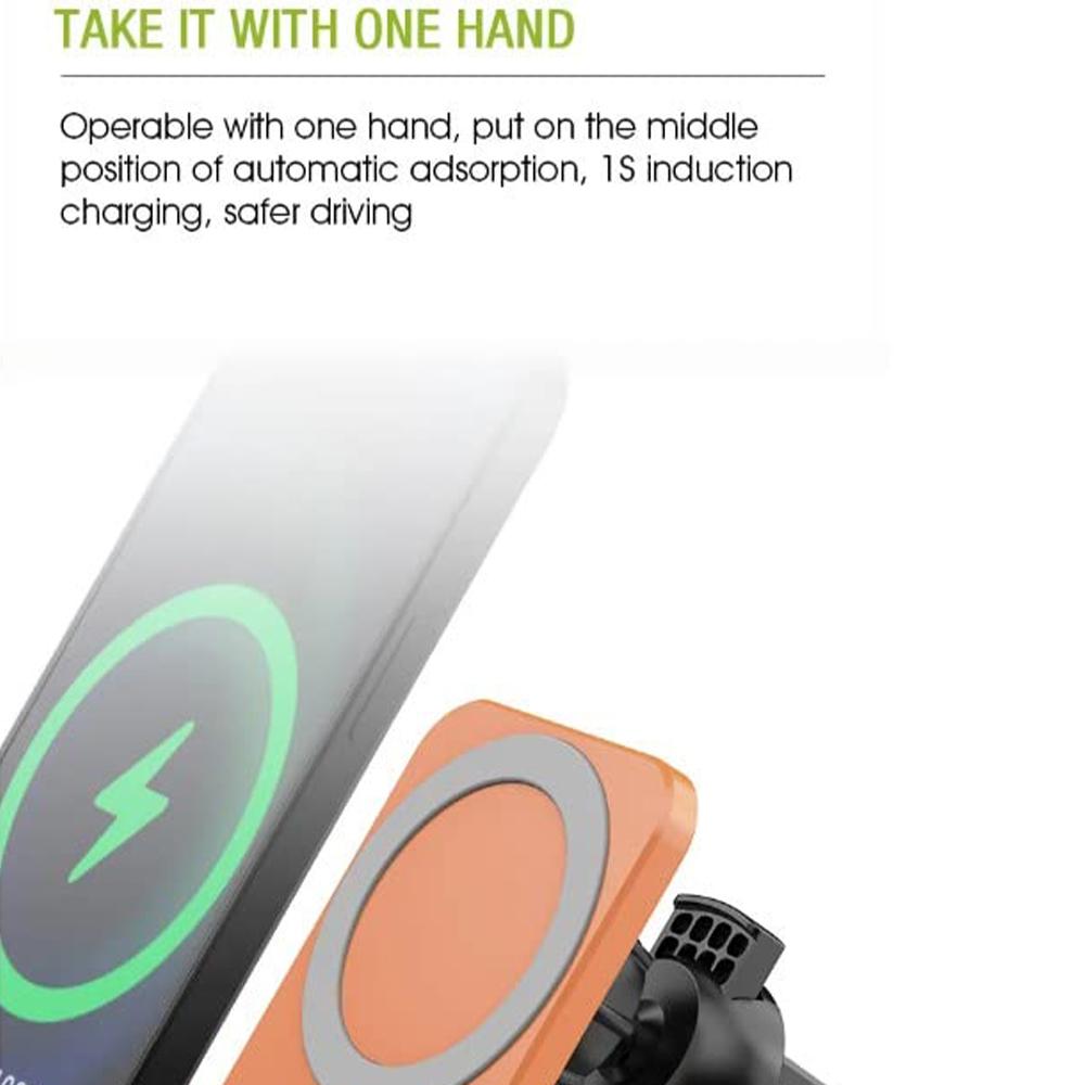 

W87 Car Air Outlet Phone Mount Magnetic Wireless Charger Cell Phone Bracket Compatible with MagSafe White