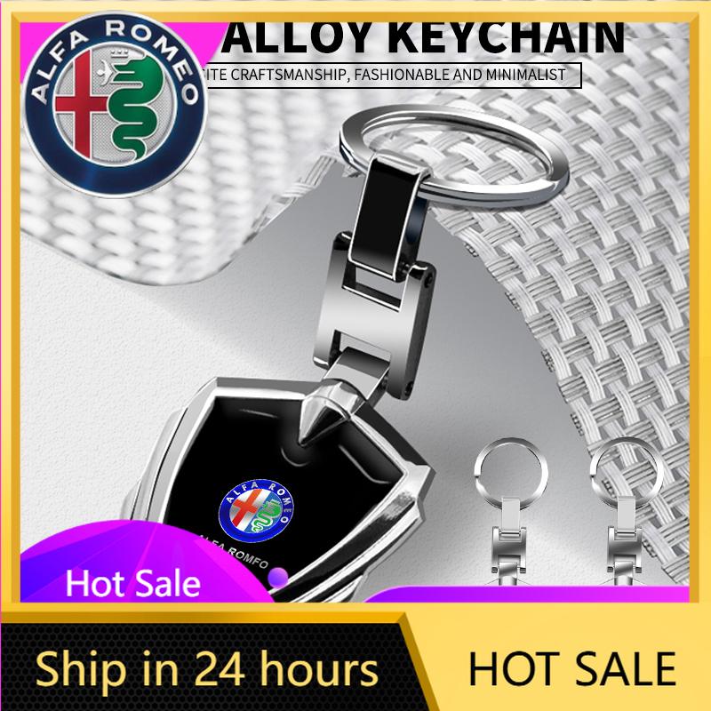 Car Stickers For Alfa Romeo Car Logo Stying 3D Metal Key Rings Shield Shaped Keychain For Alfa Romeo Giulia Stelvio Giulietta 15